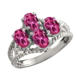   Ct Genuine Oval Pink Tourmaline Gemstone 10k White Gold Ring Jewelry