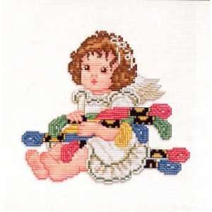  Stitching Angel with Floss (cross stitch) Arts, Crafts 
