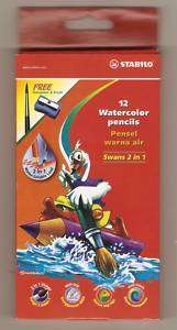 Swano Stabilo 12 Watercolor Pencils Swans 2 in 1  