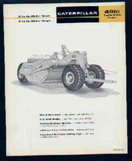 Caterpillar 491C Tractor Drawn Scraper Specs Brochure  