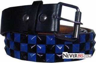 Rasta Stripe 3 Row Pyramid Studded Leather Belts  