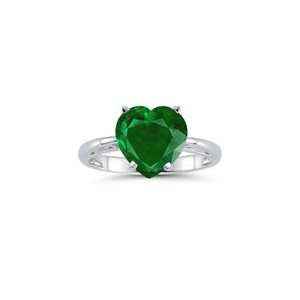  0.53 Cts of 5.5 mm AAA Heart Emerald Scroll Ring in 14K 