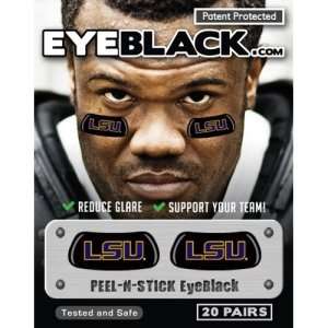  LSU Tigers (LSU Gold) NCAA Peel & Stick Eyeblack Strips 