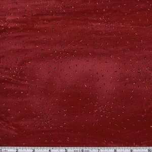  58 Wide Stretch Velvet Glitter Pin Dot Red/Red Fabric By 