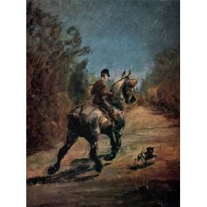 Oil Painting Horse and Rider with a Little Dog Henri De Toulouse Lau 