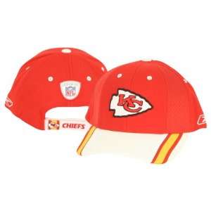 Kansas City Chiefs Striped Bill 2 Tone Adjustable Baseball Hat   Red 