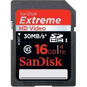  New   SanDisk 16GB Extreme Secure Digital High Capacity (SDHC) Card 