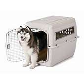  Dog Kennel in Bleached Linen   Small (53cm L x 41cm W x 38cm H