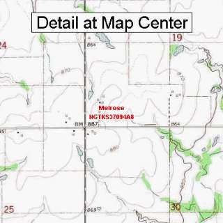 USGS Topographic Quadrangle Map   Melrose, Kansas (Folded/Waterproof 