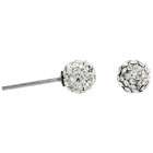 Sabrina Silver Sterling Silver 6mm Round White Disco Crystal Ball Stud 
