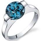 Oravo Bezel Set 2.25 carats London Blue Topaz Engagement Ring in 