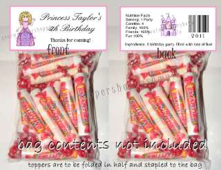 PRINCESS Party Favors Supplies Loot Goodie Bags Toppers  