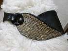 Vtg Wide Exotic COBRA SnakeSkin Black Leather Corset Cinch Belt M / L
