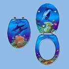 Trimmer Scenic Premium Toilet Seat with Dolphins Under Water Design