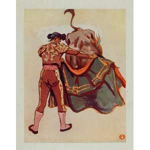  1911 Print Bullfight Matador Cape Bull Edward Penfield 