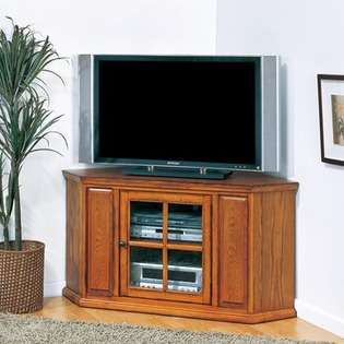 Leick Riley Holliday 46 Corner TV Stand in Distressed Burnished Oak 