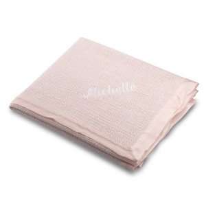  Personalized Light Pink Basket Weave Blanket Gift Baby