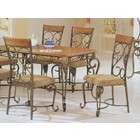 ACME Set of 2 Brown Wrought Iron Metal Formal Dining Chairs