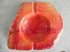 beautiful vtg blood orange alabaster ashtray hand crafted made in