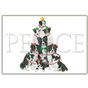 Peace Border Collie Christmas Cards