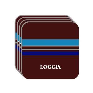   LOGGIA Set of 4 Mini Mousepad Coasters (blue design) 