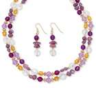 Palm Beach Jewelry Gold Plated Beaded Lucite Jewelry Set