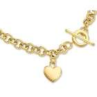 JewelBasket 14k Yellow Gold Heavy Wide Chain Toggle Heart Necklace 