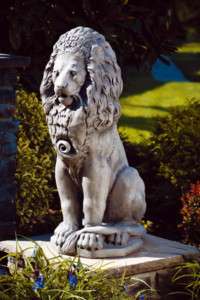 Extra Large SITTING LION outdoor cement garden statue  