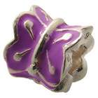   Silver Butterfly in Purple Enamel Bead Charm. 100% Satisfaction