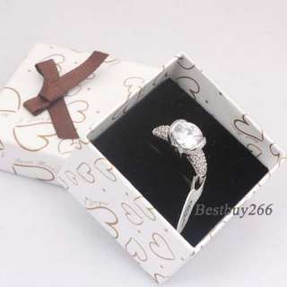   Crystal White Gold Plated Engagement Ring Womens Ring Size 6 7 8 9