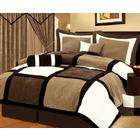   White Suede Patchwork Comforter Bedding Set / Bed in a bag Queen Mach