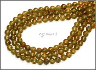15.8 Green Garnet Grossular Round Beads 4mm #67066  