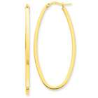 JewelryWeb 14k White Gold Large Oval Hoop Earrings
