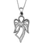  10k White Gold Diamond Accent Angel Necklace
