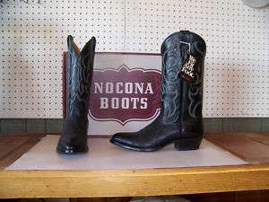 Nocona Mens Black Bullhide Dress Boots Made in USA  