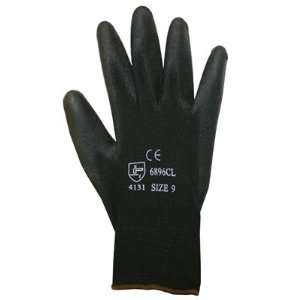 13 Gauge Black Nylon Shell With Polyurethane Coated Gloves (QTY/12 