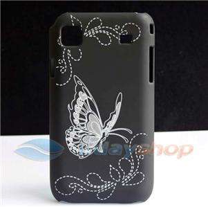 BLACK LASER CARVED BUTTERFLY HARD CASE COVER FOR Samsung Galaxy S 