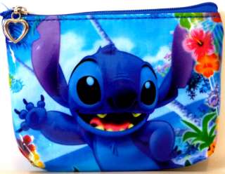 Stitch in Hawaii hibiscus Disney Zipper Coin Purse Bag  