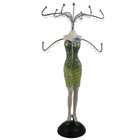   this item Floral Cocktail Dress Jewelry Stand Porcelain Finish Green