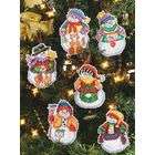   Snow Folks Ornaments Counted Cross Stitch Kit 3X4 Set Of 6 14 Count