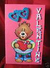 Hand Made Greeting Card  Buster Bear Valentine