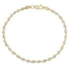 Two tone Gold Over Sterling Silver 8 Butterfly Twist Chain Bracelet