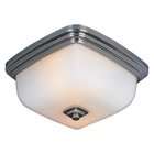   Inch Height 2 Light Square Glass Ceiling Fixture, Satin Nickel