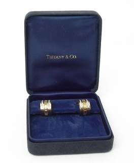 TIFFANY & CO. ATLAS 18K GOLD DIAMONDS HUGGIE EARRINGS  