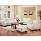 Coaster Company Samual Bonded Leather 2pc Sofa Set in Cream