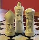 GOTHIC HEADS CHESS SET   CLASSIC GRIM FACES   SOLID , HEAVY CAST 