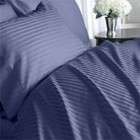 Scala 500 Thread Count 100% Egyptian Cotton STRIPED Navy Queen Flat 