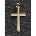 Roman 18 Brushed 18K Gold Plated Religious Cross Pendant Necklace