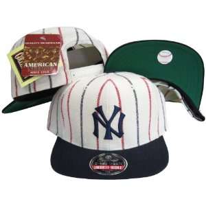   York Yankees Pinstripe Plastic Snapback Adjustable Snap Back Hat / Cap