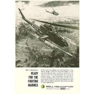  1966 US Marines Bell HueyCobra Helicopter Fighting Print 